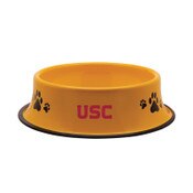 USC Trojans Gold Metal Dog Bowl